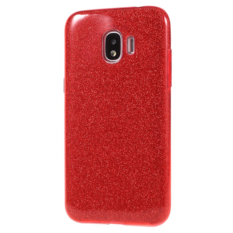 3-in-1 Glittery Powder Paper TPU + PC Hybrid Shell for Samsung Galaxy J2 Pro 2018 - Red-2