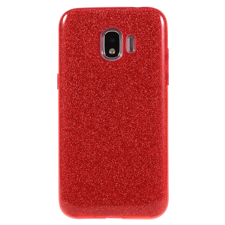 3-in-1 Glittery Powder Paper TPU + PC Hybrid Shell for Samsung Galaxy J2 Pro 2018 - Red-4