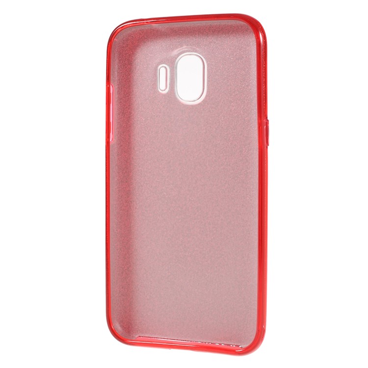 3-in-1 Glittery Powder Paper TPU + PC Hybrid Shell for Samsung Galaxy J2 Pro 2018 - Red-5
