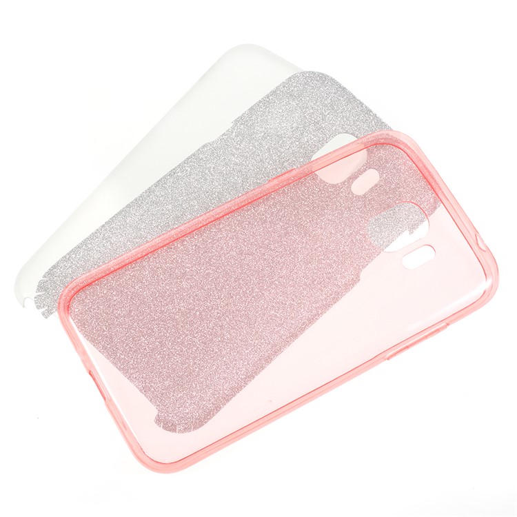 3-in-1 Glittery Powder Paper TPU + PC Hybrid Casing for Samsung Galaxy J2 Pro 2018 - Pink-1