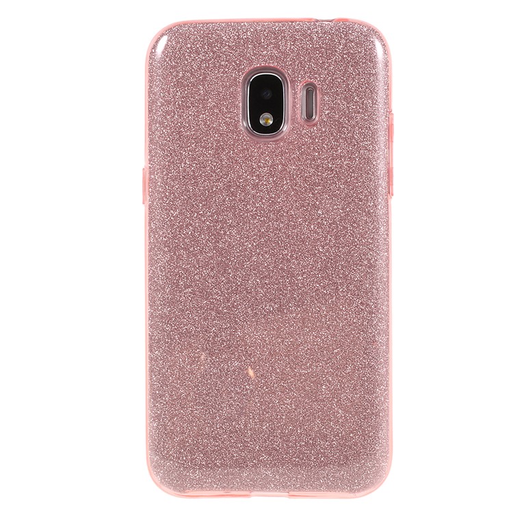 3-in-1 Glittery Powder Paper TPU + PC Hybrid Casing for Samsung Galaxy J2 Pro 2018 - Pink-3