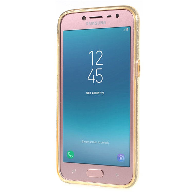 3-in-1 Glittery Powder Paper TPU + PC Combo Case for Samsung Galaxy J2 Pro 2018 - Gold-3