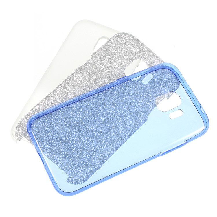 3-in-1 Glittery Powder Paper TPU + PC Combo Mobile Phone Case for Samsung Galaxy J2 Pro 2018 - Blue-1