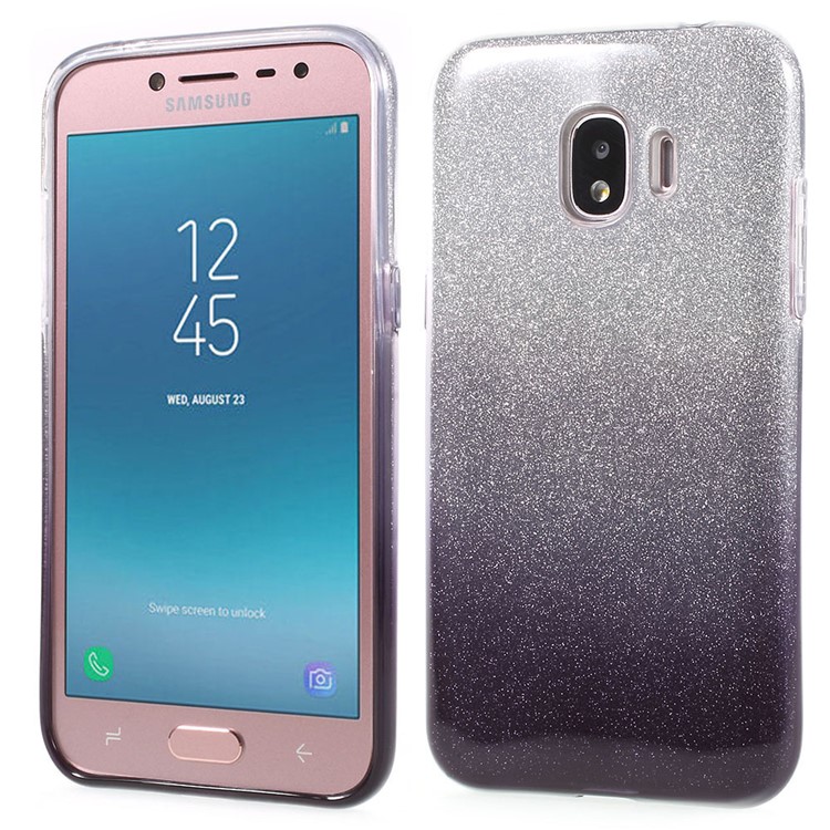 Gradient Color PC TPU Hybrid Case + Flash Powder Paper for Samsung Galaxy J2 Pro 2018 - Black-2