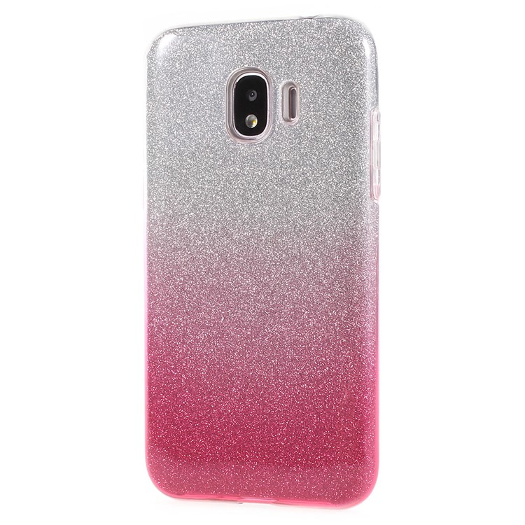 Gradient Color PC TPU Hybrid Back Cover + Flash Powder Paper for Samsung Galaxy J2 Pro 2018 - Rose-2