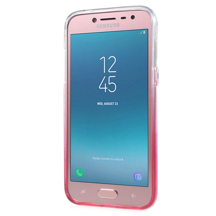 Gradient Color PC TPU Hybrid Back Cover + Flash Powder Paper for Samsung Galaxy J2 Pro 2018 - Rose-3