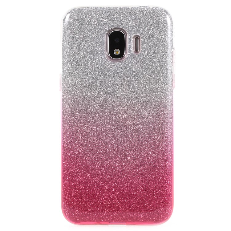 Gradient Color PC TPU Hybrid Back Cover + Flash Powder Paper for Samsung Galaxy J2 Pro 2018 - Rose-4