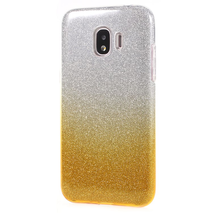 Gradient Color PC TPU Hybrid Phone Shell + Flash Powder Paper for Samsung Galaxy J2 Pro 2018 - Yellow-2
