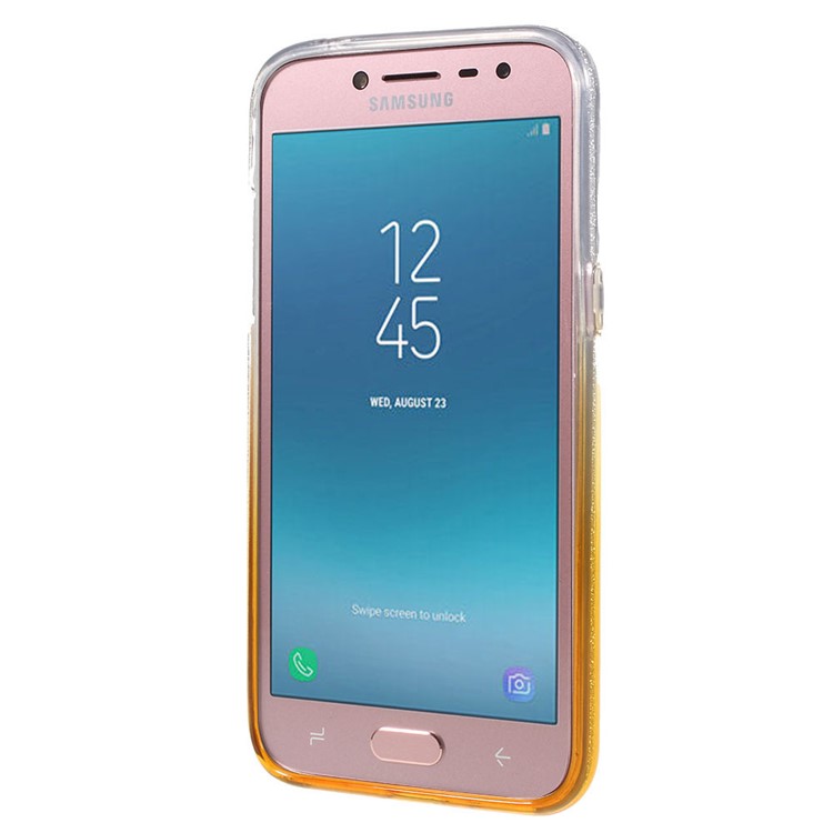 Gradient Color PC TPU Hybrid Phone Shell + Flash Powder Paper for Samsung Galaxy J2 Pro 2018 - Yellow-3
