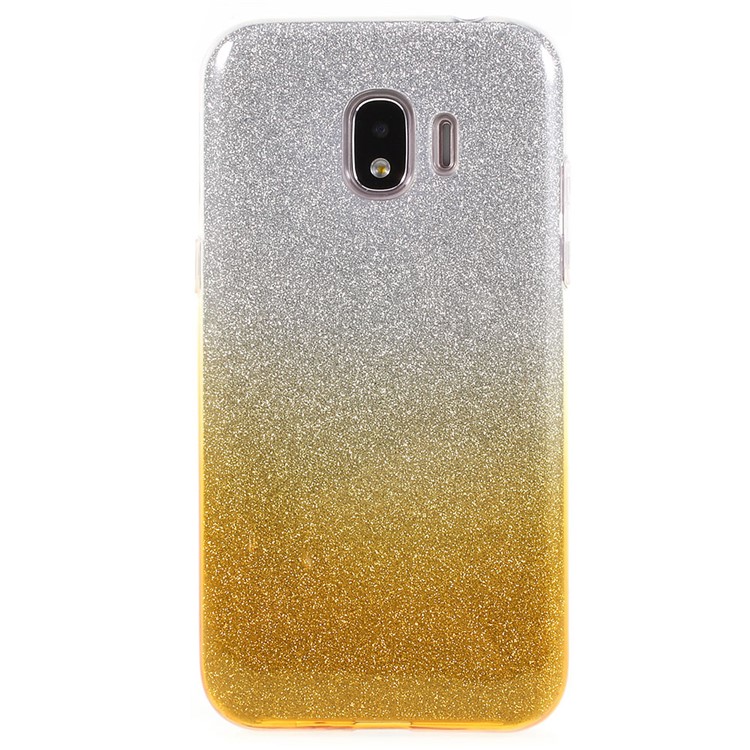 Gradient Color PC TPU Hybrid Phone Shell + Flash Powder Paper for Samsung Galaxy J2 Pro 2018 - Yellow-4