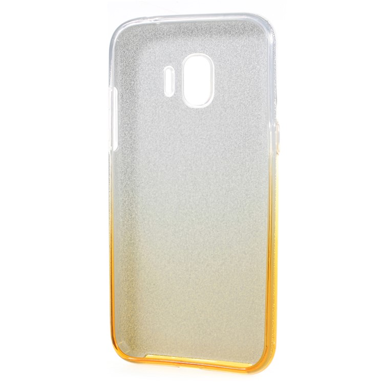 Gradient Color PC TPU Hybrid Phone Shell + Flash Powder Paper for Samsung Galaxy J2 Pro 2018 - Yellow-5