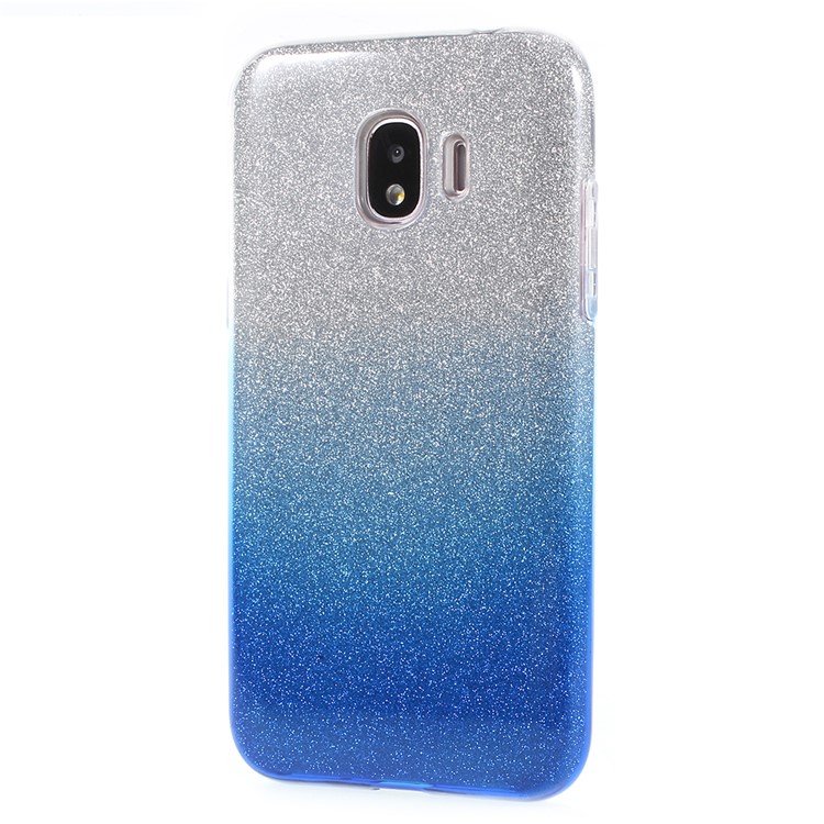 Gradient Color PC TPU Hybrid Mobile Phone Casing + Flash Powder Paper for Samsung Galaxy J2 Pro 2018 - Blue-2