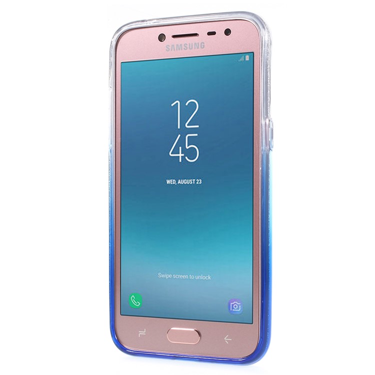 Gradient Color PC TPU Hybrid Mobile Phone Casing + Flash Powder Paper for Samsung Galaxy J2 Pro 2018 - Blue-3