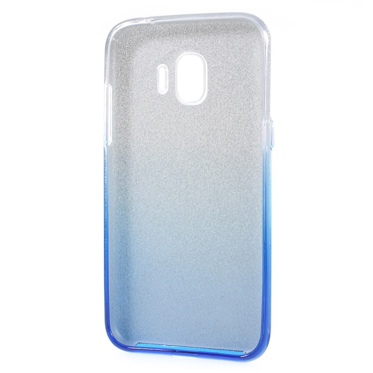 Gradient Color PC TPU Hybrid Mobile Phone Casing + Flash Powder Paper for Samsung Galaxy J2 Pro 2018 - Blue-5