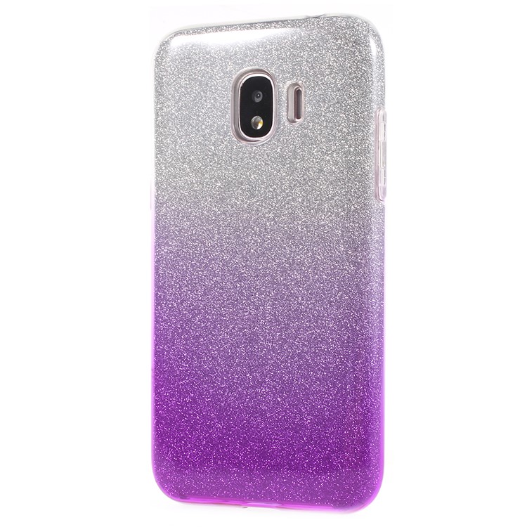 Flash Powder Paper Gradient Color PC TPU Combo Mobile Phone Case Cover Shell for Samsung Galaxy J2 Pro 2018 - Purple-2