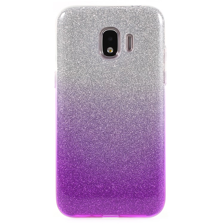 Flash Powder Paper Gradient Color PC TPU Combo Mobile Phone Case Cover Shell for Samsung Galaxy J2 Pro 2018 - Purple-3