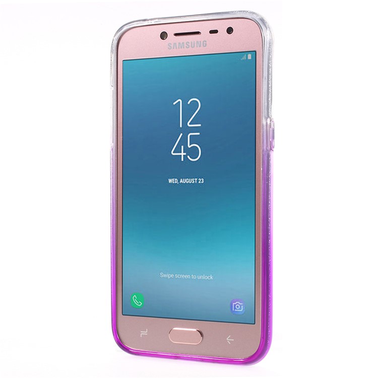 Flash Powder Paper Gradient Color PC TPU Combo Mobile Phone Case Cover Shell for Samsung Galaxy J2 Pro 2018 - Purple-4