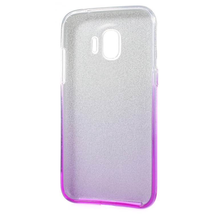 Flash Powder Paper Gradient Color PC TPU Combo Mobile Phone Case Cover Shell for Samsung Galaxy J2 Pro 2018 - Purple-5