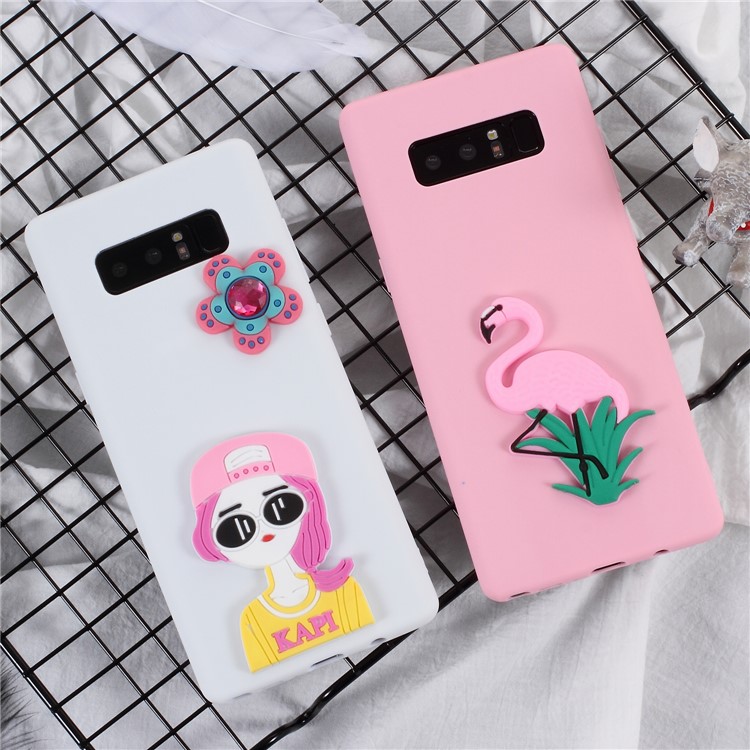 3D Cartoon Pattern Soft TPU Case for Samsung Galaxy Note 8 SM-N950 - Fashion Girl-7