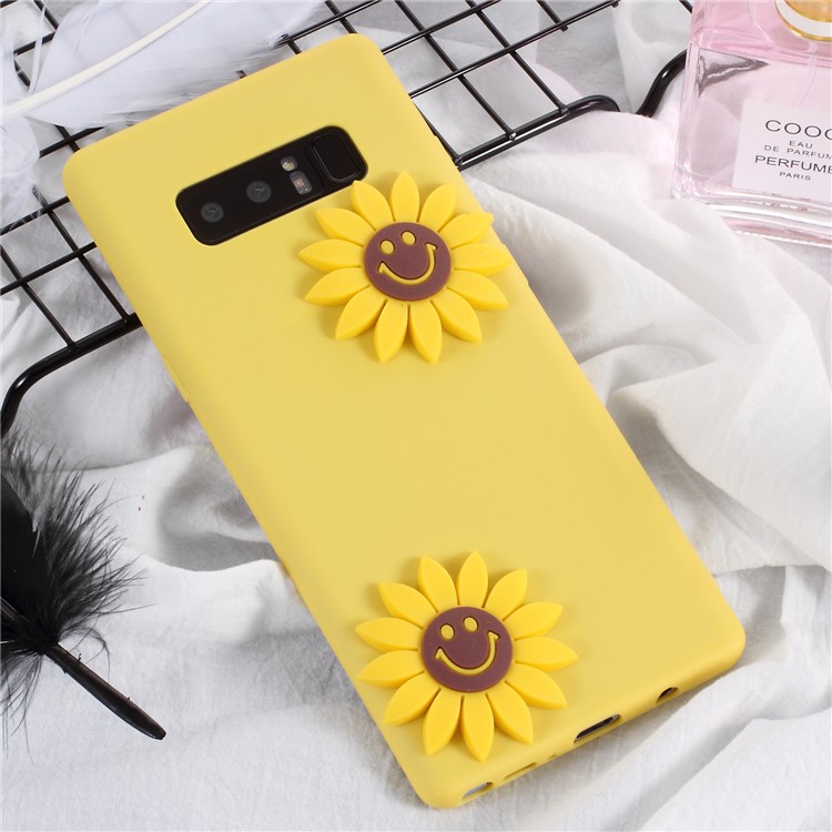 3D Cartoon Pattern Soft TPU Back Cover for Samsung Galaxy Note 8 SM-N950 - Sunflowers-1