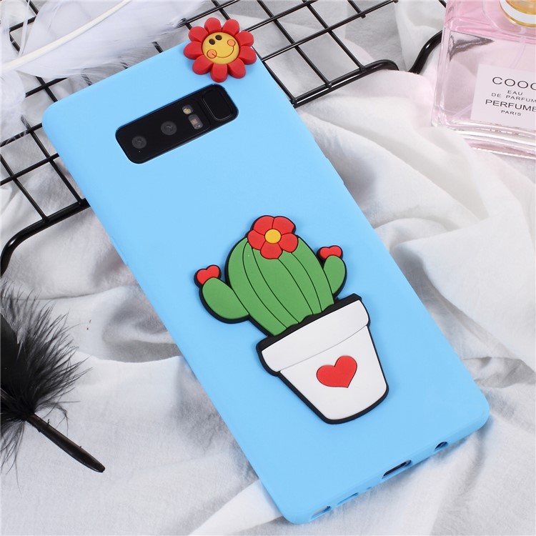 3D Cartoon Pattern Soft TPU Phone Case for Samsung Galaxy Note 8 SM-N950 - Cactus-1