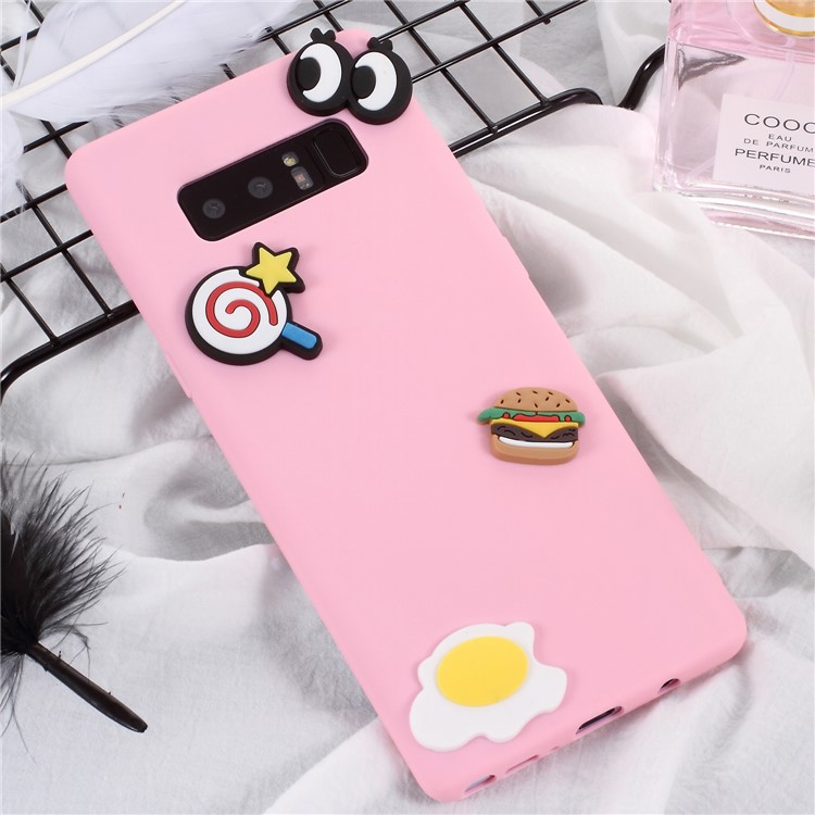 3D Cartoon Pattern Soft TPU Mobile Casing for Samsung Galaxy Note 8 SM-N950 - Eyes and Foods-1