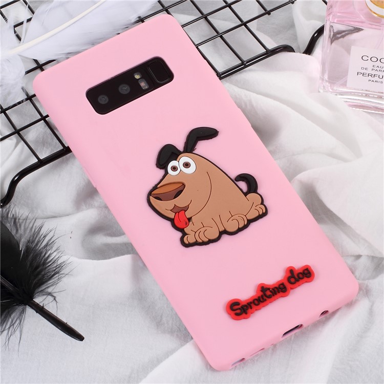 3D Cartoon Pattern Soft TPU Mobile Shell for Samsung Galaxy Note 8 SM-N950 - Brown Dog-1