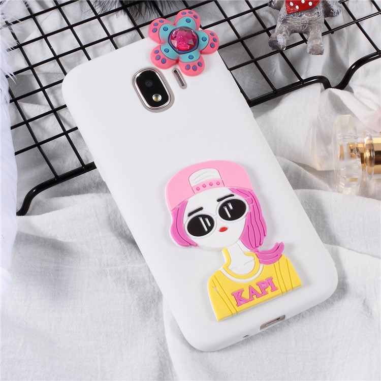 3D Cartoon Pattern TPU Mobile Phone Case for Samsung Galaxy J2 Pro 2018 - Fashion Girl-1
