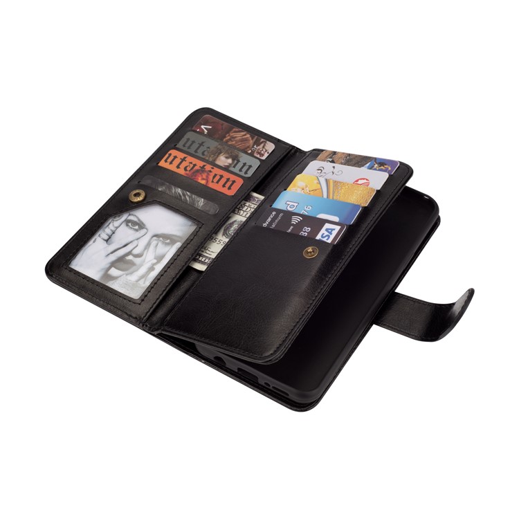 Detachable 9 Card Slots Leather Wallet Case for Samsung Galaxy S9 SM-G960 - Black-6