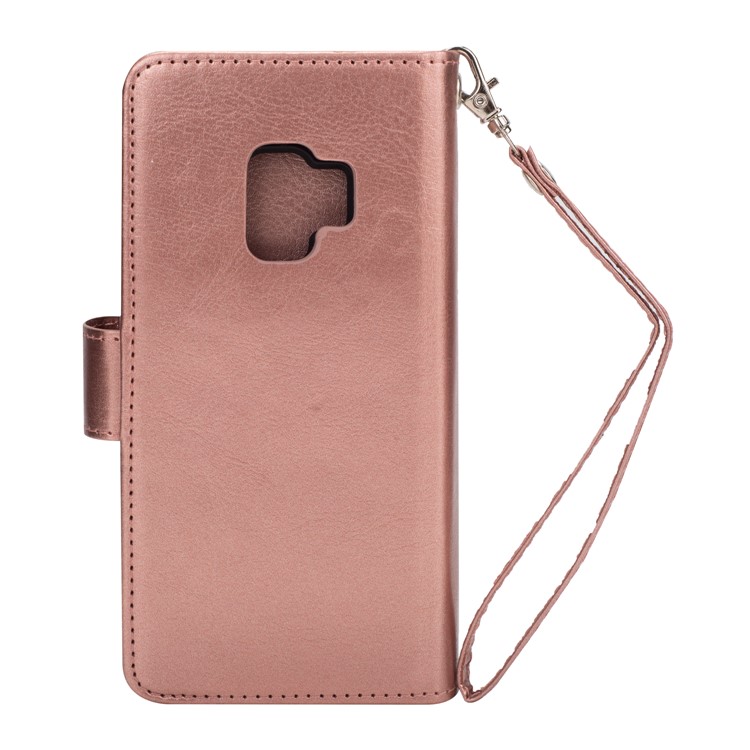 Detachable 9 Card Slots Leather Mobile Phone Case for Samsung Galaxy S9 SM-G960 - Rose Gold-3