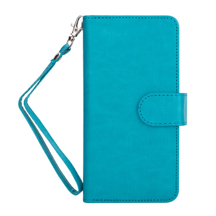 Detachable 2-in-1 9 Card Slots Leather Cell Phone Cover for Samsung Galaxy S9 SM-G960 - Blue-2