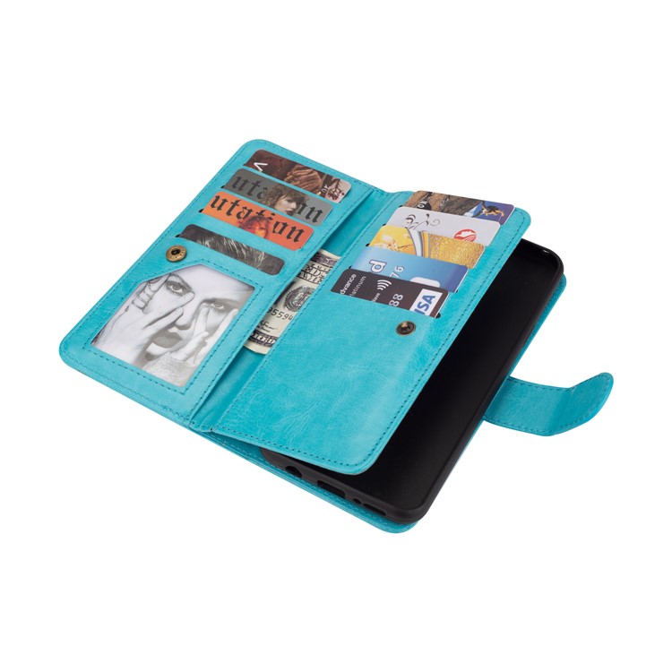 Detachable 2-in-1 9 Card Slots Leather Cell Phone Cover for Samsung Galaxy S9 SM-G960 - Blue-6