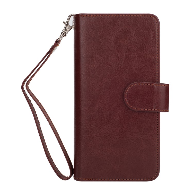 Detachable 9 Card Slots Leather Wallet Mobile Phone Shell for Samsung Galaxy S9 SM-G960 - Brown-2
