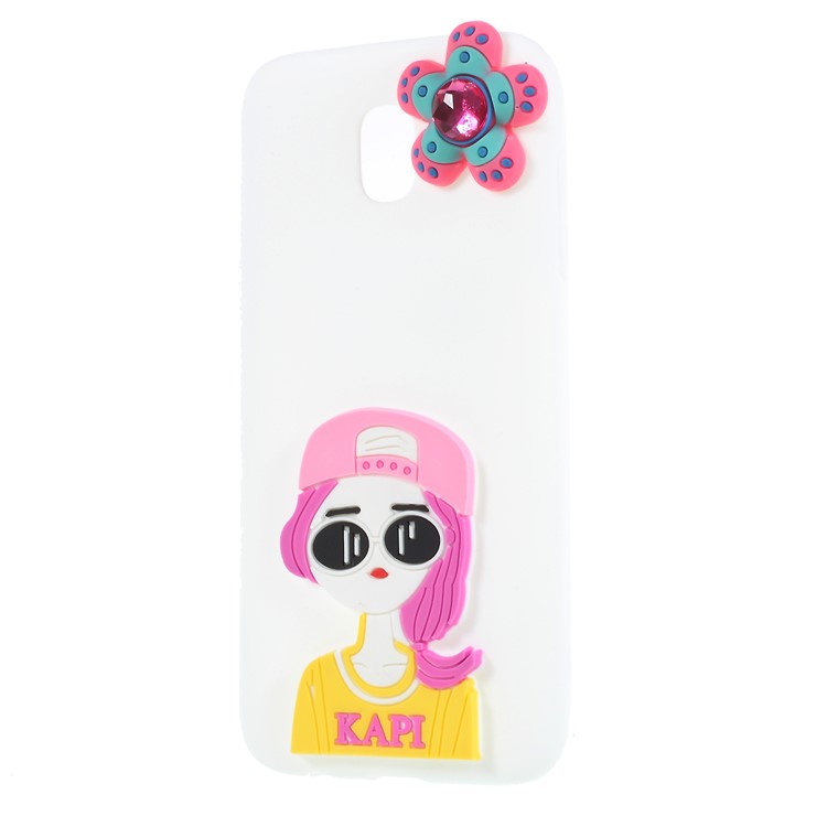 3D Cartoon Pattern Soft TPU Mobile Case for Samsung Galaxy J5 Pro (2017) / J5 (2017) EU Version - Fashion Girl-2