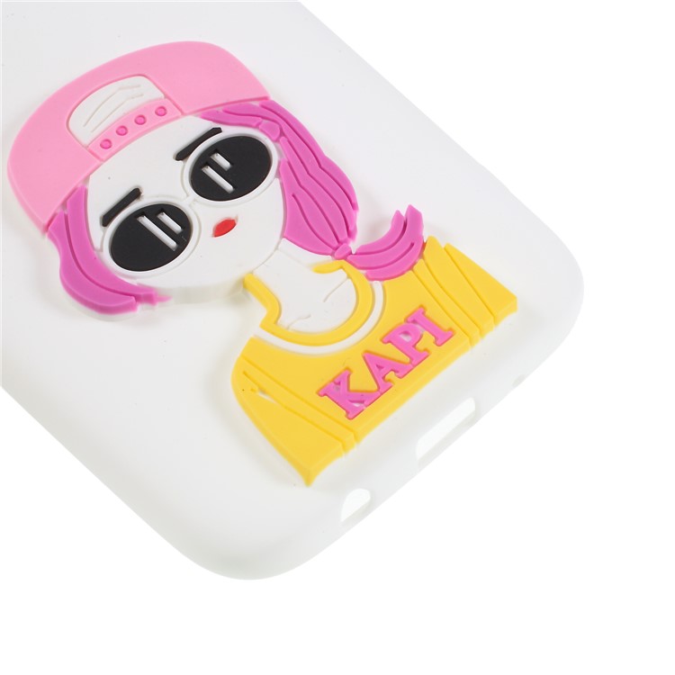 3D Cartoon Pattern Soft TPU Mobile Case for Samsung Galaxy J5 Pro (2017) / J5 (2017) EU Version - Fashion Girl-5
