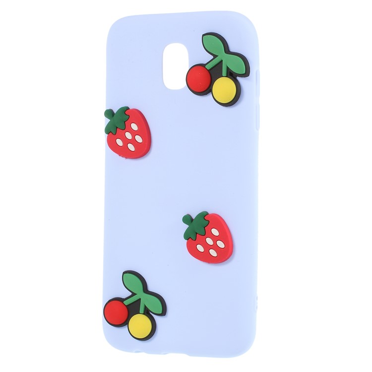 3D Cartoon Pattern Soft TPU Mobile Accessory Cover for Samsung Galaxy J7 Pro (2017) / J7 (2017) EU Version - Cherries and Strawberries-2