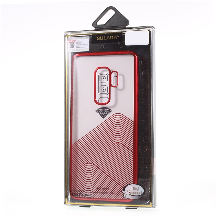 SULADA Electroplating TPU Mobile Case Cover for Samsung Galaxy S9 Plus SM-G965 - Red-6