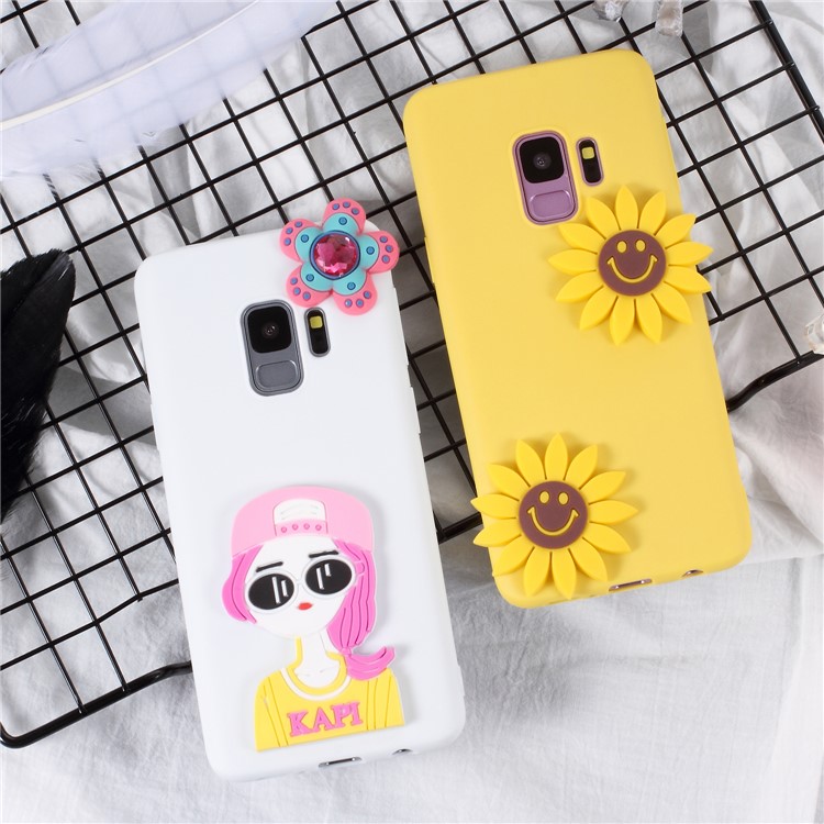 3D Cartoon Pattern TPU Phone Case for Samsung Galaxy S9 SM-G960 - Fashion Girl-2