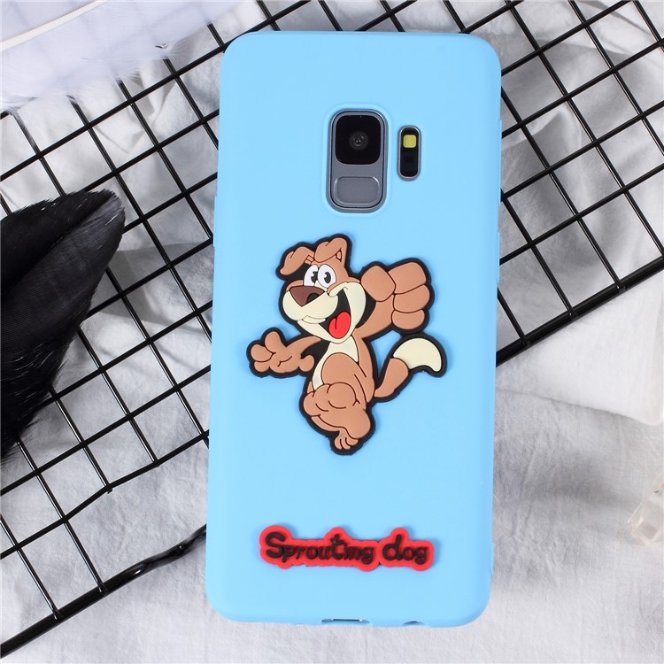 3D Cartoon Pattern TPU Mobile Casing for Samsung Galaxy S9 SM-G960 - Happy Dog-1