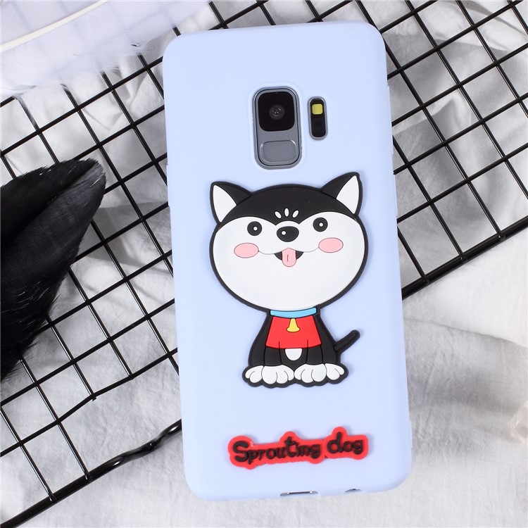 3D Cartoon Pattern TPU Back Case for Samsung Galaxy S9 SM-G960 - Adorable Dog-1