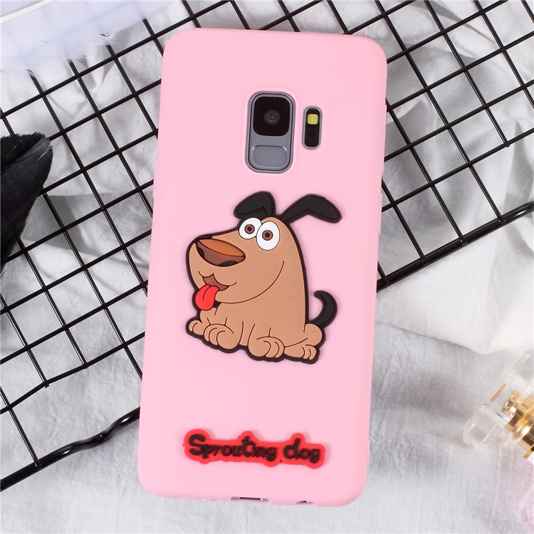 3D Cartoon Pattern TPU Phone Cover for Samsung Galaxy S9 SM-G960 - Brown Dog-1