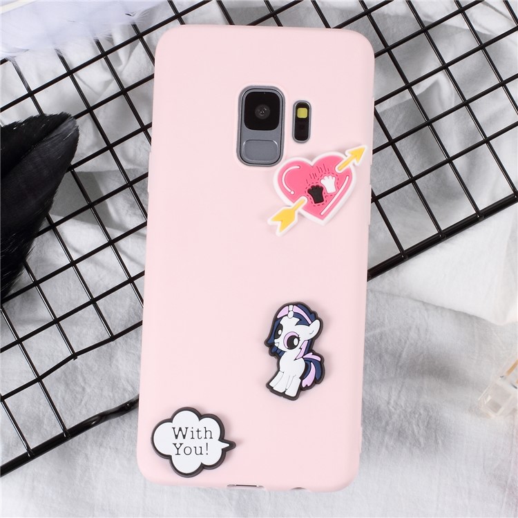 3D Cartoon Pattern TPU Cell Phone Cover for Samsung Galaxy S9 SM-G960 - With You-1