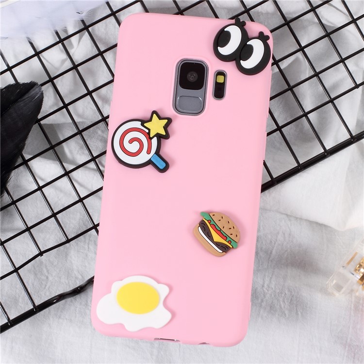 3D Cartoon Pattern TPU Mobile Phone Cover for Samsung Galaxy S9 SM-G960 - Eyes and Foods-1