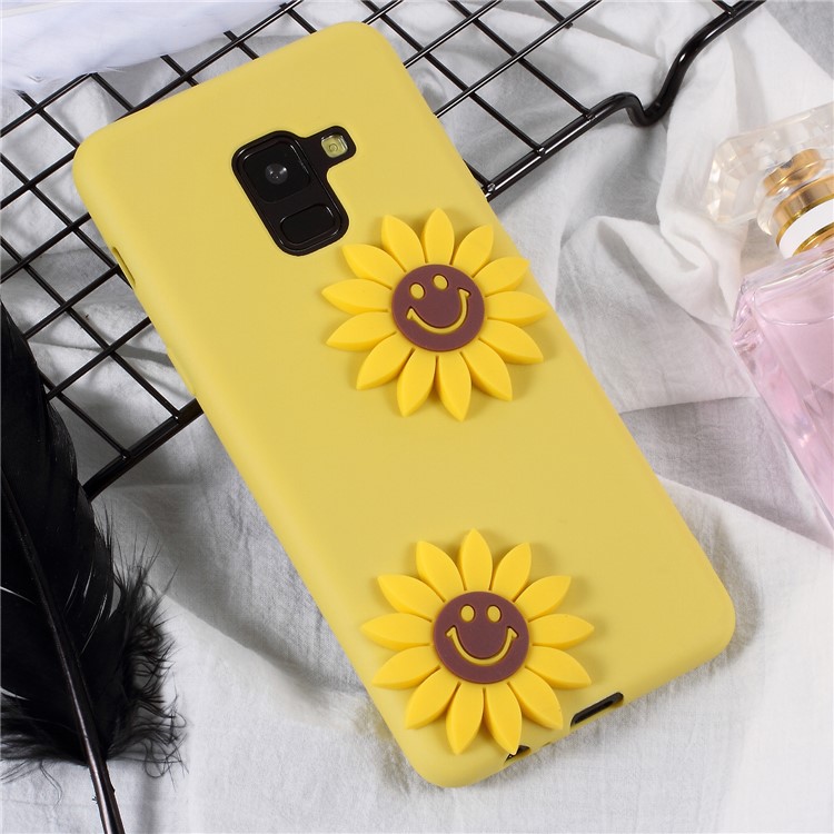 Cute 3D Cartoon Image Soft TPU Phone Accessory Case for Samsung Galaxy A8+ (2018) - Sunflower-1