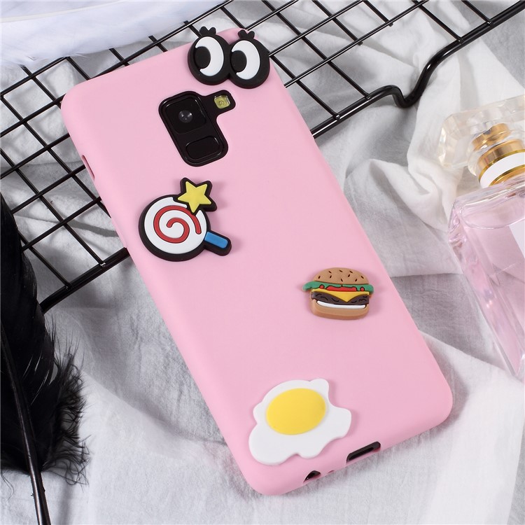 Cute 3D Cartoon Image Soft TPU Mobile Casing for Samsung Galaxy A8+ (2018) - Egg and Hamburger-1