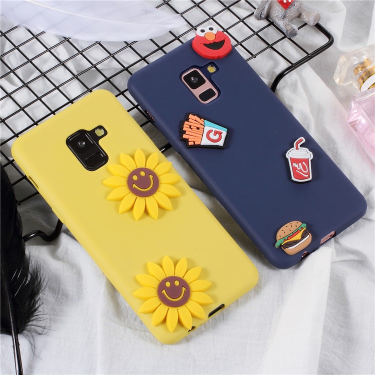 Cute 3D Cartoon Image Soft TPU Cellphone Case for Samsung Galaxy A8 (2018) - Sunflower-2