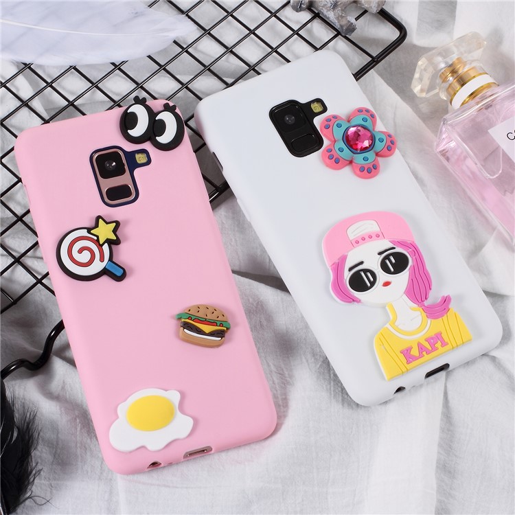 Cute 3D Cartoon Image Soft TPU Cellphone Case for Samsung Galaxy A8 (2018) - Sunflower-3