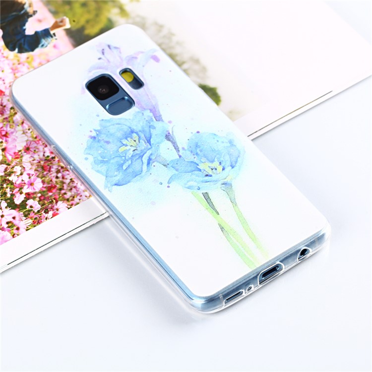 Pattern Printing Soft TPU Back Phone Cover for Samsung Galaxy S9 SM-G960 - Pretty Flower-1