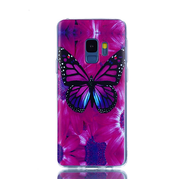 Pattern Printing Soft TPU Phone Case Accessory for Samsung Galaxy S9 SM-G960 - Sunflower and Butterfly-2
