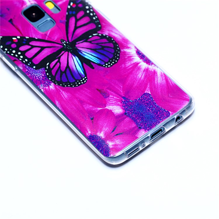 Pattern Printing Soft TPU Phone Case Accessory for Samsung Galaxy S9 SM-G960 - Sunflower and Butterfly-4